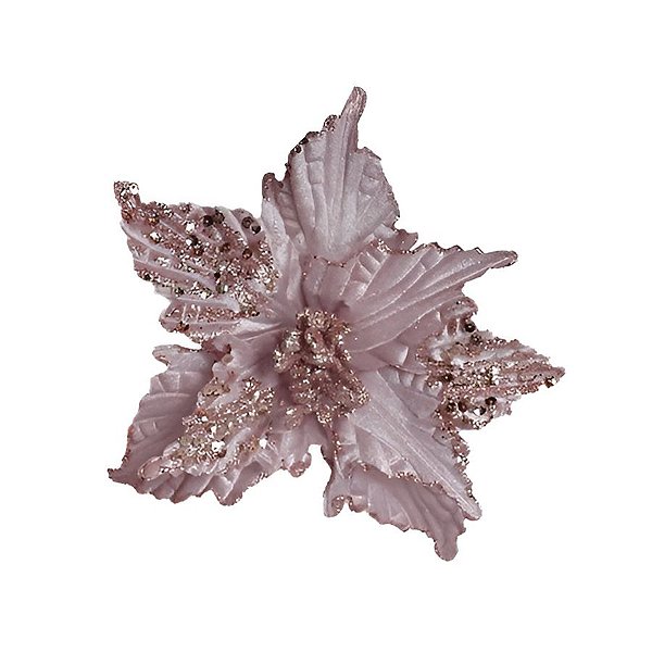Poinsetia Decorativa de Natal - Rosa - 29cm - 1 unidade - Rizzo