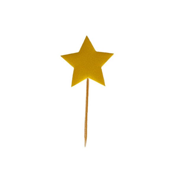 Pick Decorativo - Estrela Amarela - 12 unidades - Miss Embalagens - Rizzo
