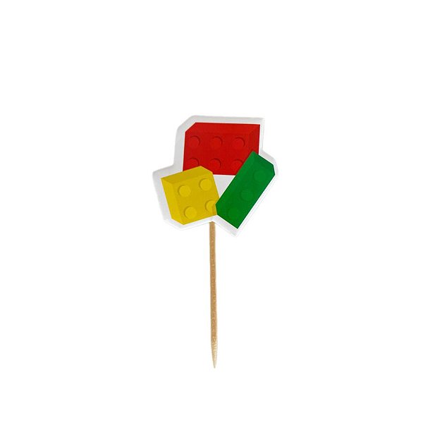 Pick Decorativo - Lego Colorido - 12 unidades - Miss Embalagens - Rizzo