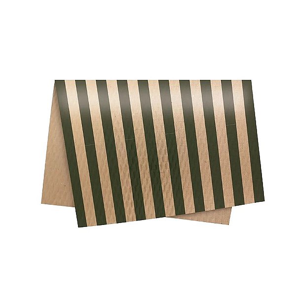 Papel Colmeia - 50x50cm - Listras Kraft Verde  - 10 unidades - Cromus - Rizzo