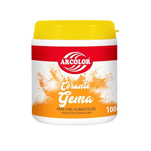 Corante em Pó Amarelo Gema - 100g - 1 unidade - Arcolor - Rizzo