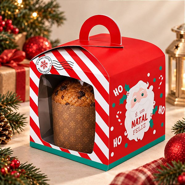 Caixa Panetone de Natal - Polo Norte - 10 unidades - Cromus - Rizzo