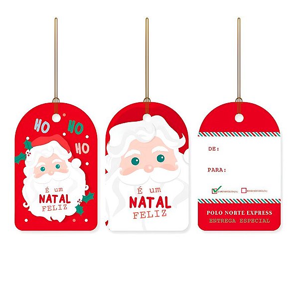 Tag Decorativa de Natal - Polo Norte - 5x8cm - 12 unidades - Cromus - Rizzo