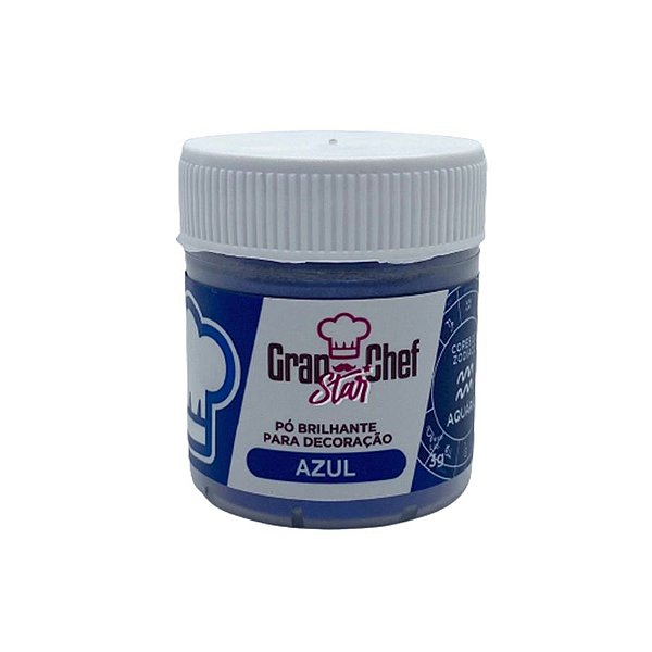 Pó Brilhante para Decoração 3g - Azul Aquario - 01 Unidade - Granchef - Rizzo