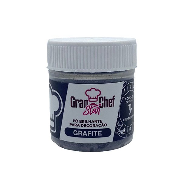 Pó Brilhante para Decoração 3g - Grafite Capricornio - 01 Unidade - Granchef - Rizzo