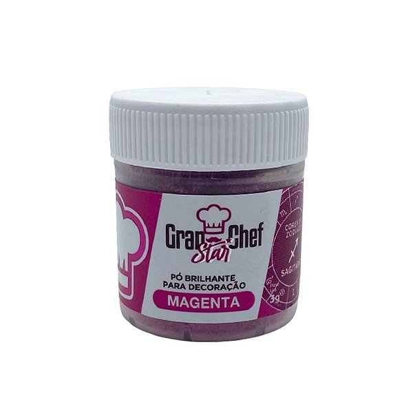Pó Brilhante para Decoração 3g - Magenta Sagitario - 01 Unidade - Granchef - Rizzo