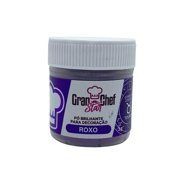 Pó Brilhante para Decoração 3g - Roxo Touro - 01 Unidade - Granchef - Rizzo