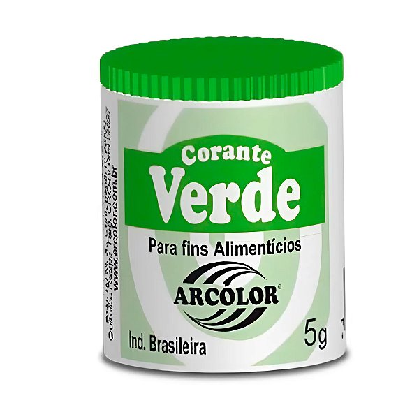 Corante em pó Verde 5g Arcolor Rizzo Confeitaria
