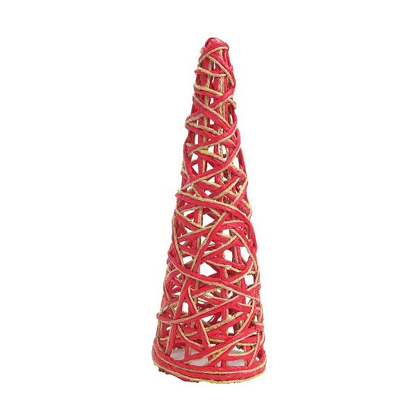 Enfeite Decorativo de Natal - Topiaria de Juta - Vermelho - 28cm - 1 unidade - Cromus - Rizzo