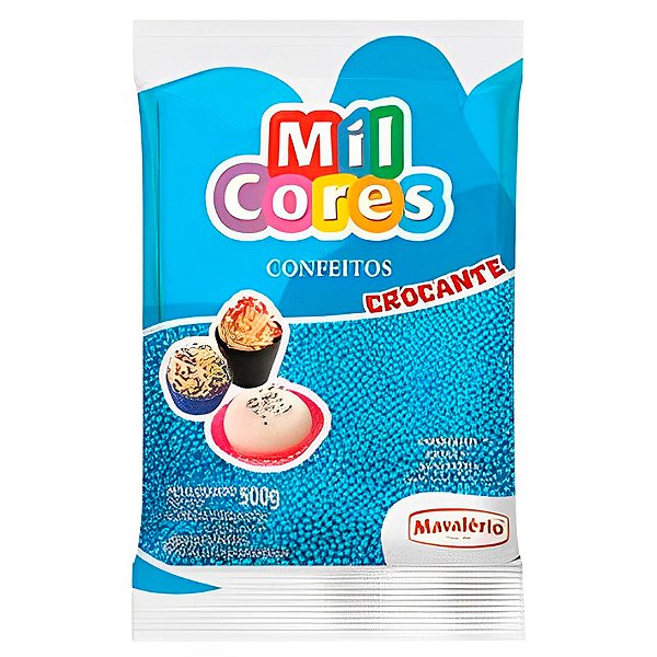 Confeito Miçanga Mil Cores Nº 0 Azul  - 500 g  - Mavalério