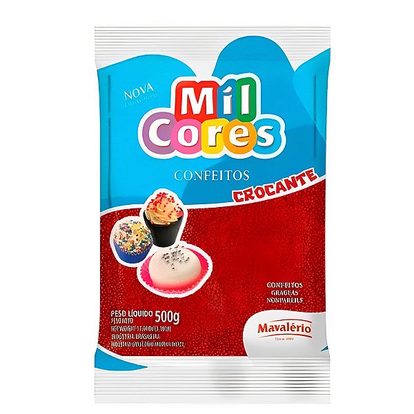 Confeito Miçanga Mil Cores Nº 0 Vermelha  - 500 g  - Mavalério