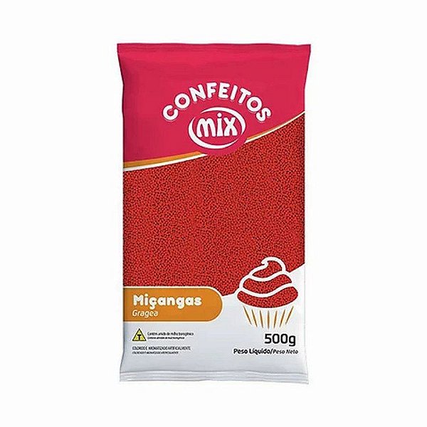 Confeito Miçanga - Vermelho - 500g - Mix