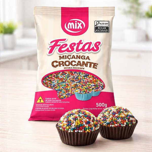 Confeito Miçanga - 8 Cores - 500g - Mix