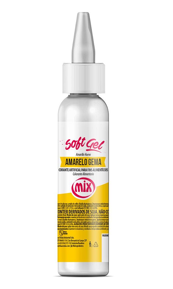 Corante Softgel Amarelo Gema 60g Mix