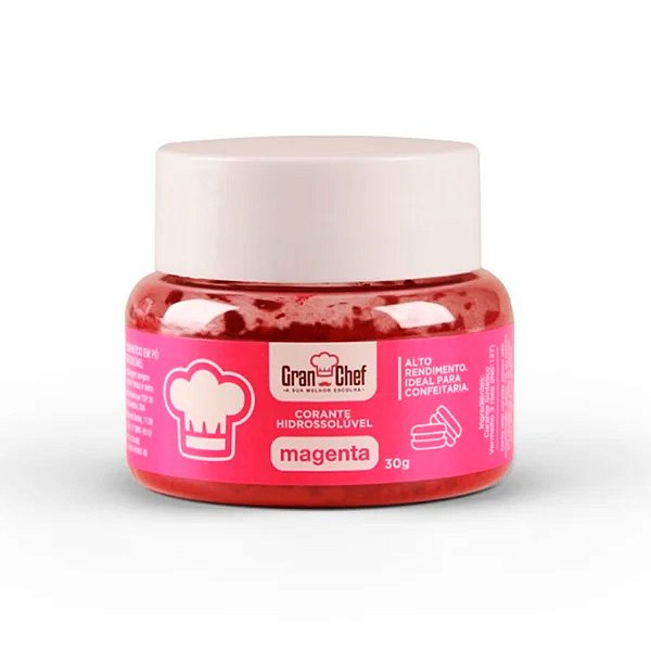 Corante em pó hidrossoluvel Magenta 30g Granchef