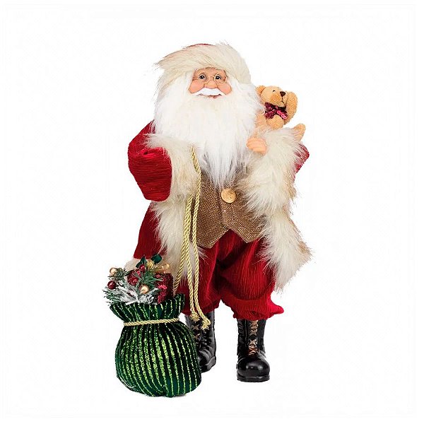 Papai Noel Decorativo em Pé de Natal - 40cm - 1 unidade - Cromus - Rizzo