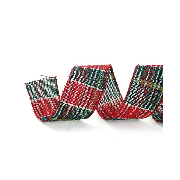 Fita Decorativa de Natal  Aramada - Vermelha e Verde - 6,3x9,14cm - 1 unidade - Cromus - Rizzo