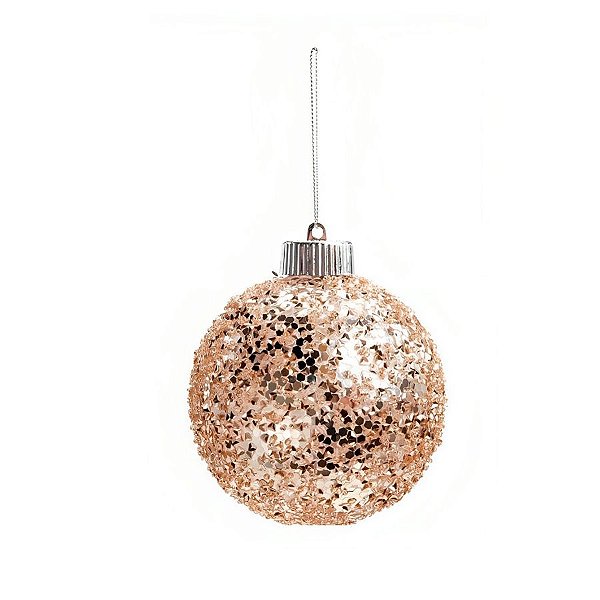 Bola de Natal Decorada - Glitter Ouro - 10cm - 4 unidades - Cromus - Rizzo