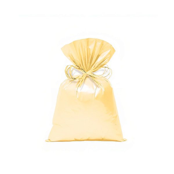 Saco para Presente Perolado - Amarelo Pastel - Cromus - Rizzo