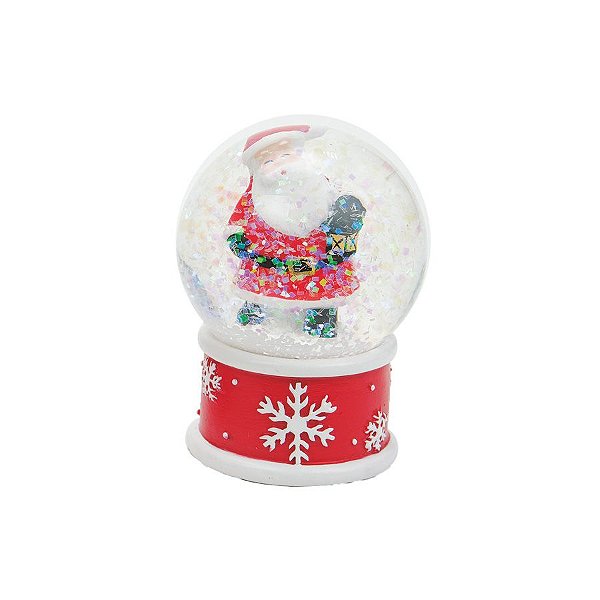 Enfeite de Natal - Globo de Neve Papai Noel Lâmpada - 6cm - 1 unidade - Cromus - Rizzo