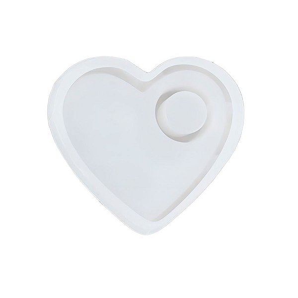 Molde de Silicone - Porta Vela Coração - 13x11cm - 1 unidade - Rizzo