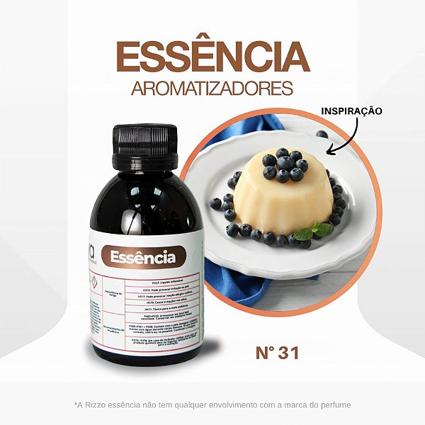 Essência Baunilha e Groselha Concentrada para Ambientes N°31 - 100 g - 1 unidade - Rizzo
