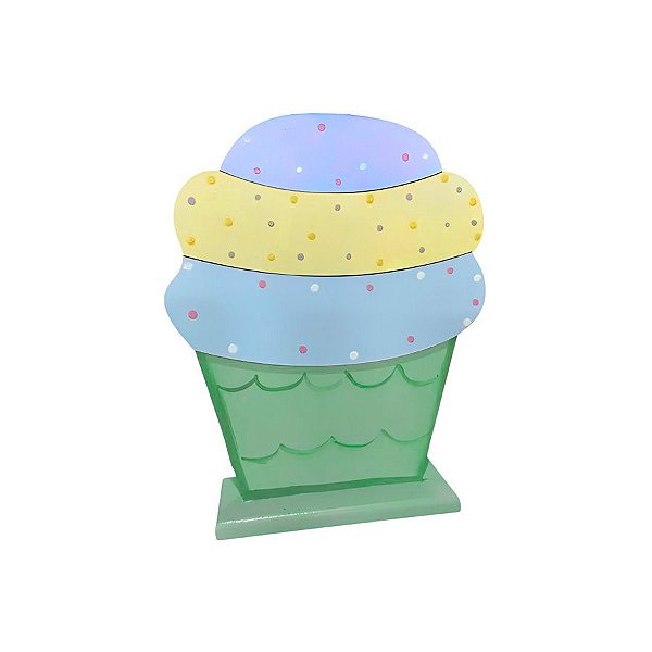 Enfeite MDF - Cupcake Azul - 21cm - 1 unidade - Rizzo