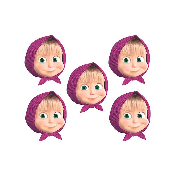 Mini Carinha Impresso em EVA - Masha e o Urso  - 5 unidades - Piffer - Rizzo