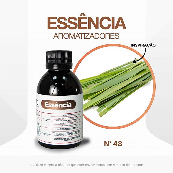 Essência Capim Limao Concentrada para Ambientes N°48 - 100 g - 1 unidade - Rizzo