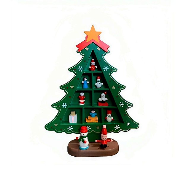 Enfeite Mini Árvore Natal Decorada Estrelas, Pinhas e Laços 30cm Master  Christmas