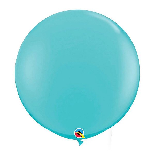 Balão Gigante de Festa em Latex 3ft (90cm) - Caribbean Blue (Azul Caribe) - 2 unidades - Qualatex - Rizzo