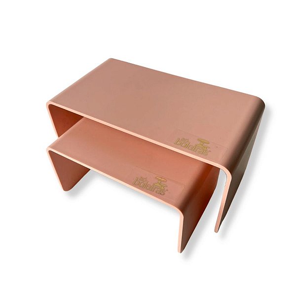 Kit Suporte para Doces Elevadores Fosco - Nude - 2 unidades - Só Boleiras - Rizzo