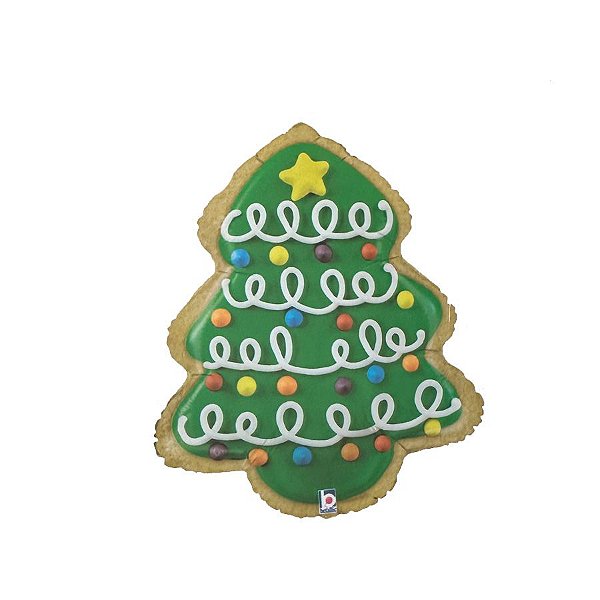 Balão de Festa Metalizado 25" 64cm - Arvore de Natal - 1 unidade - Rizzo
