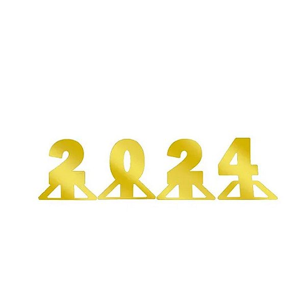 Decoração de Mesa - Ano Novo 2024 - Dourado - 1 unidade - Regina - Rizzo
