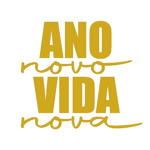 Transfer Para Balão Lettering - Ano Novo, Vida Nova - Dourado - 1 unidade - Rizzo