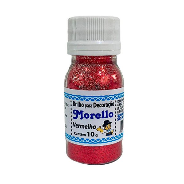 Pó para Decoração - Brilho Vermelho - Morello - 10g - Rizzo Confeitaria