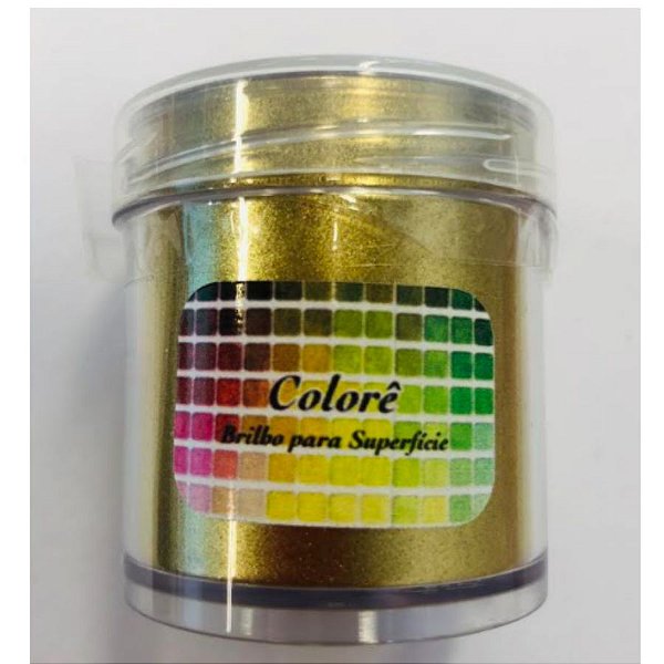 Pó para Decoração, Brilho para Superficie Colorê Dourado 20g LullyCandy Rizzo ConfeitariaB