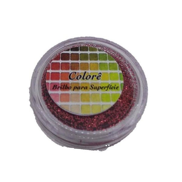Brilho para superficie, Gliter Vermelho 20PP 1,5g LullyCandy Rizzo Confeitaria