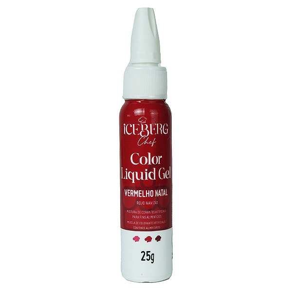 Corante Liquid Gel Vermelho Natal 25g - Iceberg