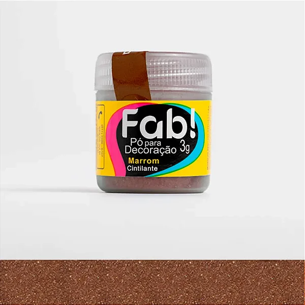 Pó para decoração Marrom 3g Fab