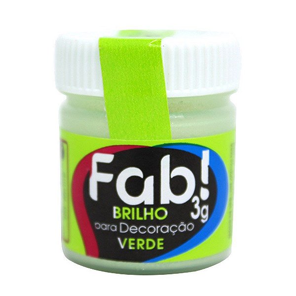 Brilho para Decoração Verde 3g Fab