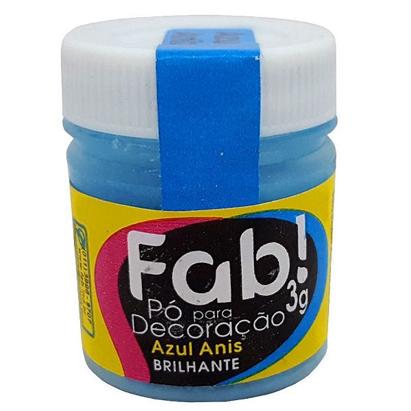 Pó para decoração azul aniz brilhante 3g Fab