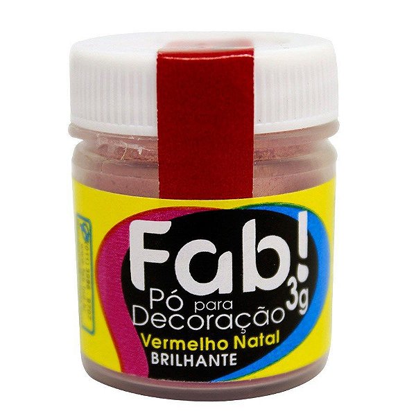 Pó para Decoração Vermelho Natal 3g Fab