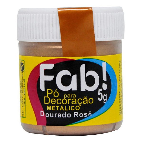 Pó para Decoração Dourado Rose Metálico 5g Fab