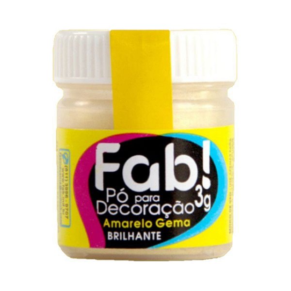 Pó para decoração Amarelo Gema 3g Fab
