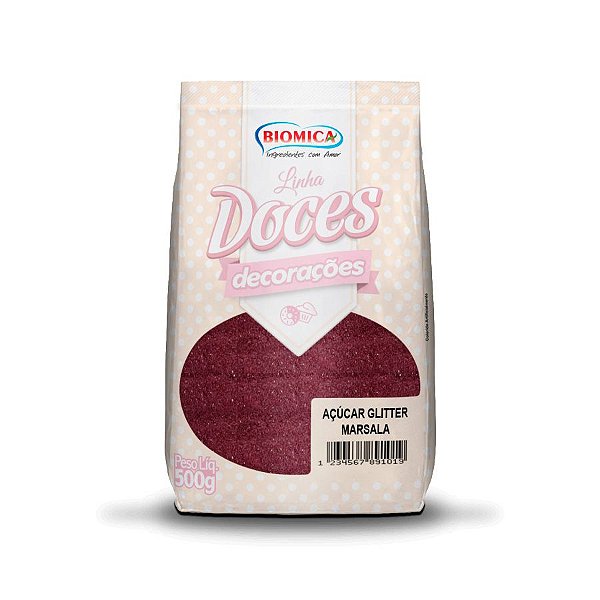 Açúcar Glitter - Marsala - 500g - 500g unidades - Rizzo