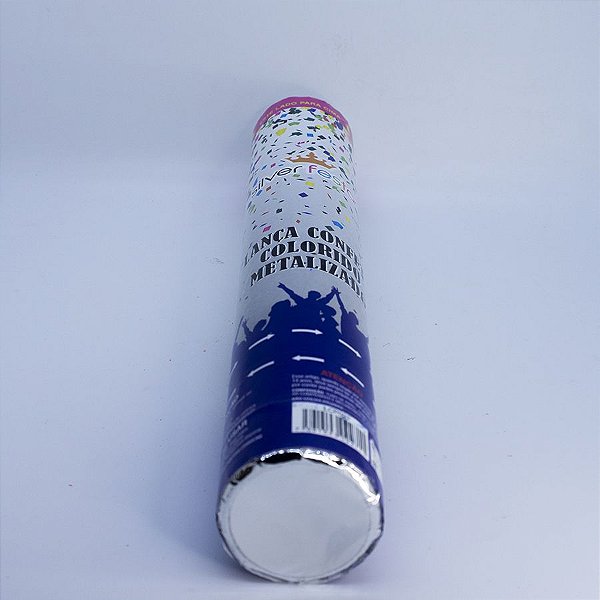 Lança Confetes Coloridos Metalizado - 1 unidade - Silver Festas - Rizzo