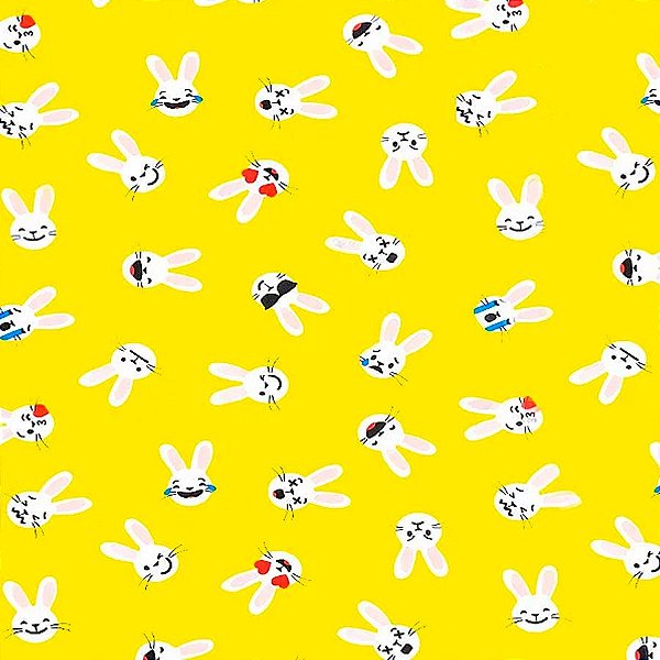 Folha para Ovos de Páscoa Metalizado Coelhinhos Amarelo 69x89cm - 25 unidades - Cromus - Rizzo
