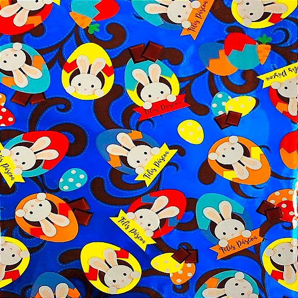 Folha para Ovos de Páscoa Metalizado Chocovo Azul 69x89cm - 25 unidades - Cromus - Rizzo