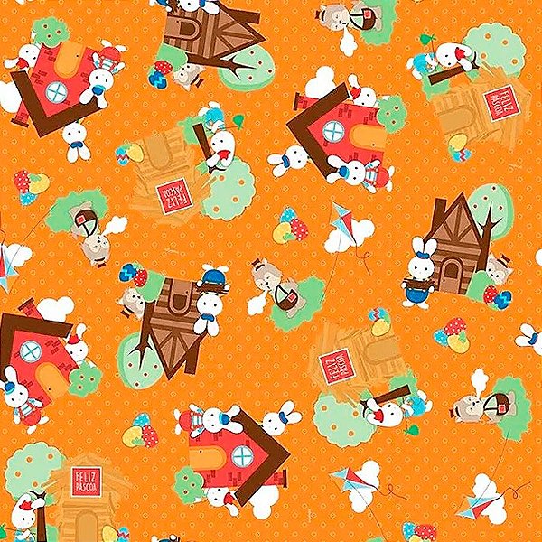 Folha para Ovos de Páscoa Metalizado Os 3 Coelhinhos Laranja 69x89cm - 25 unidades - Cromus - Rizzo